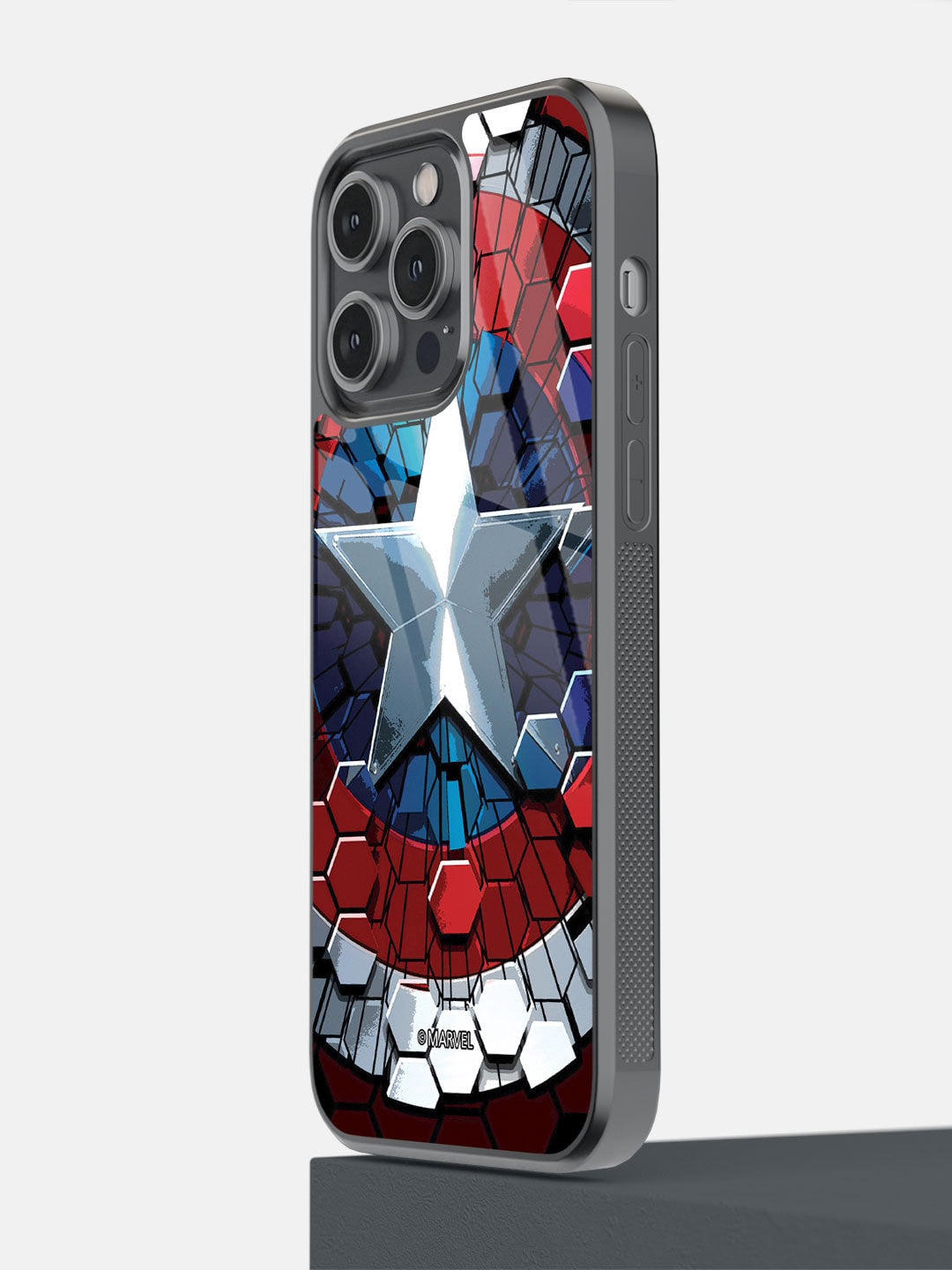

macmerise Blue & Red Printed Hex Shield iPhone 14 Pro Max Phone Back Case