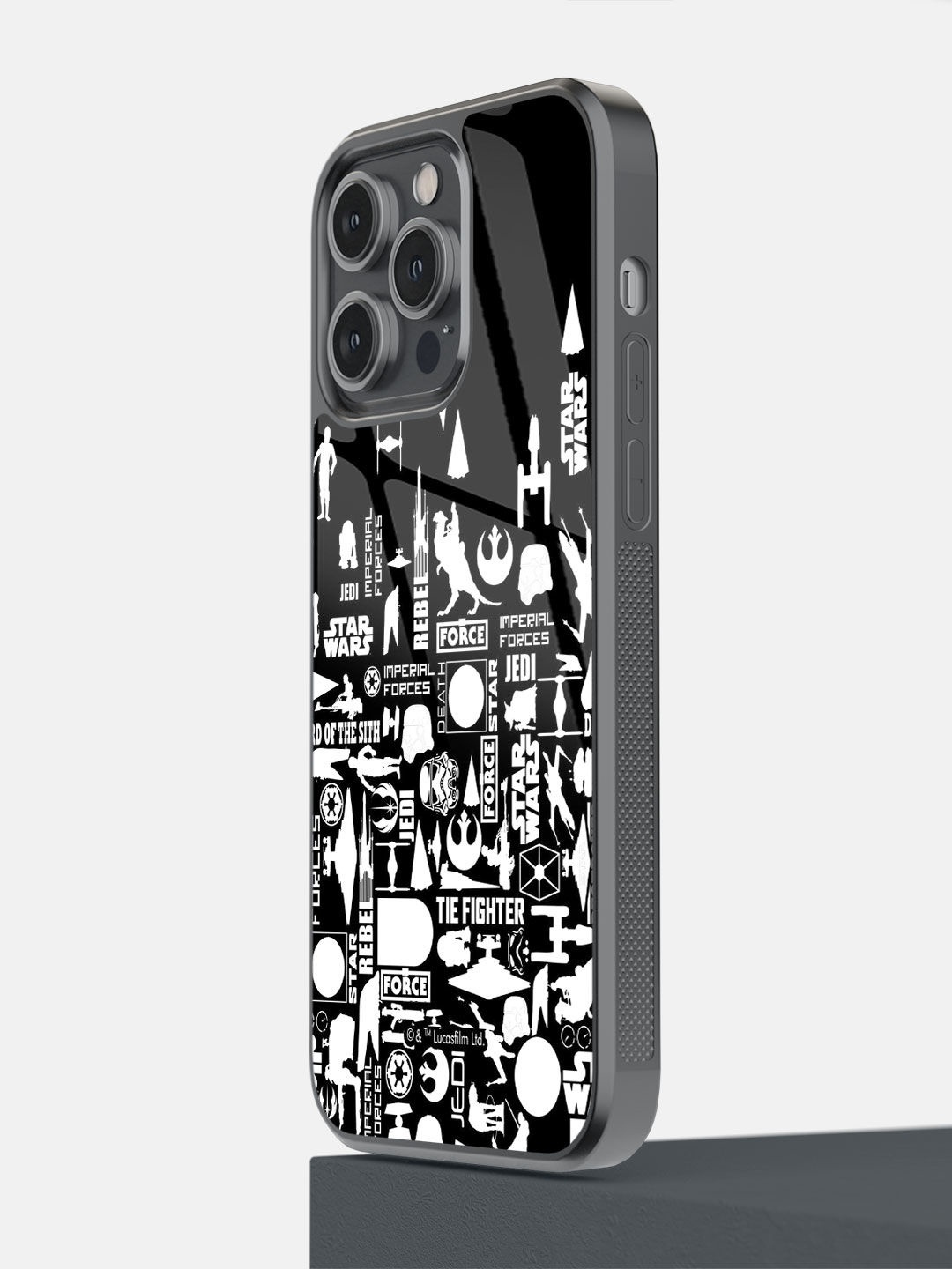 

macmerise Black Star Wars Era Printed iPhone 14 Pro Max Bumper Case