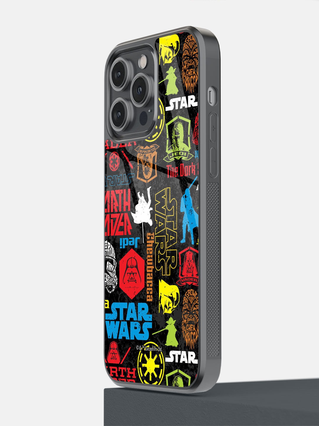 

macmerise Black Star wars mashup Design iPhone 14 pro Max Back Bumper Cover