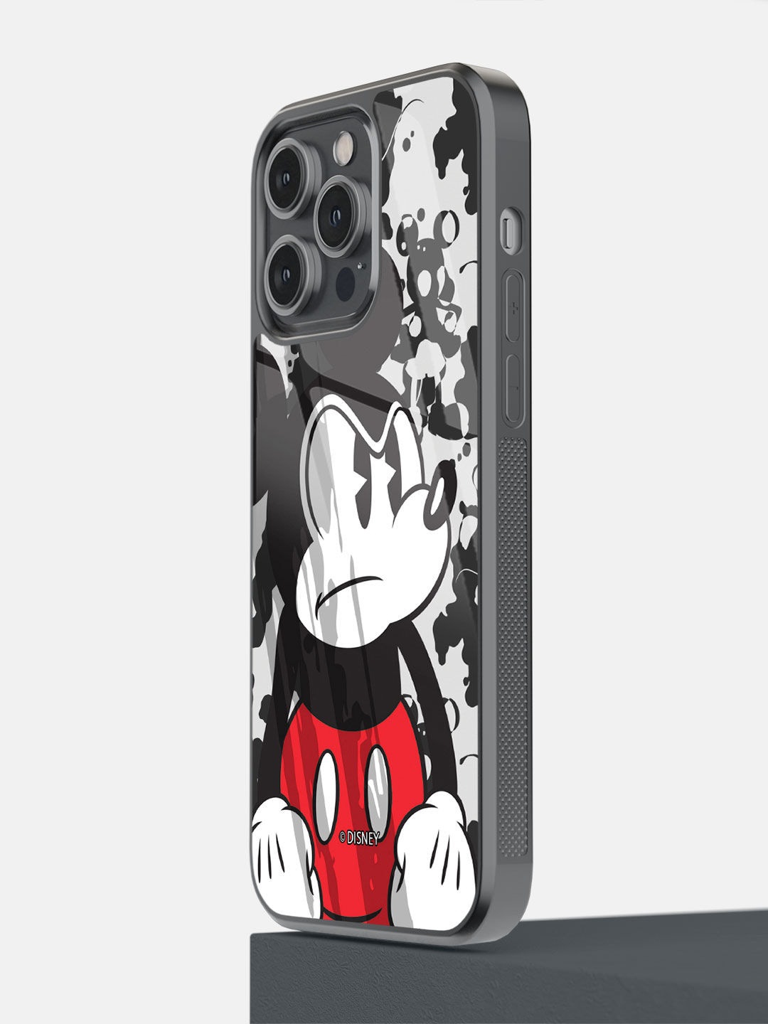 

macmerise Black & Red Printed Grumpy Mickey iPhone 14 Pro Max Bumper Phone Back Case