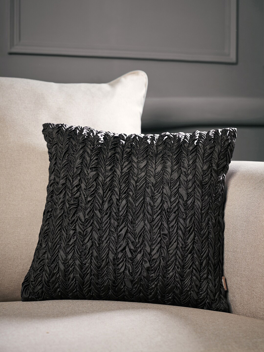 

Pure Home and Living Black Abstract Square Cushion Covers