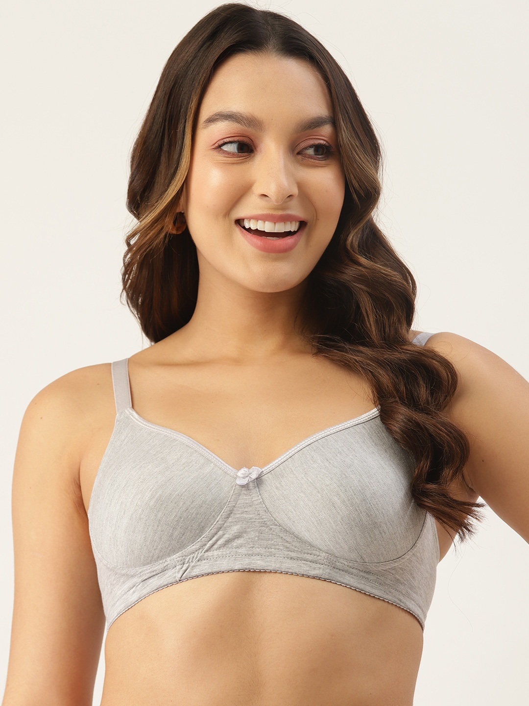 

DressBerry Non Padded Non Wired Bra, Grey melange