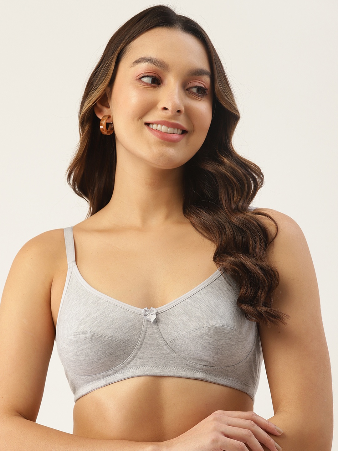 

DressBerry Non-Padded Non Wired Bra, Grey melange