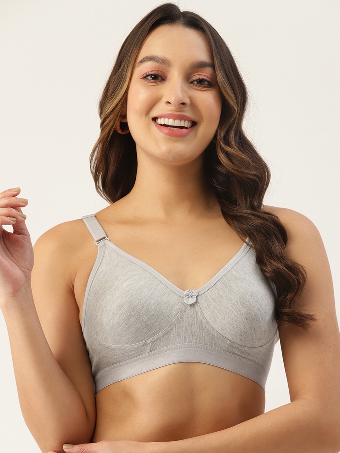 

DressBerry Non-Padded Non Wired Bra, Grey melange