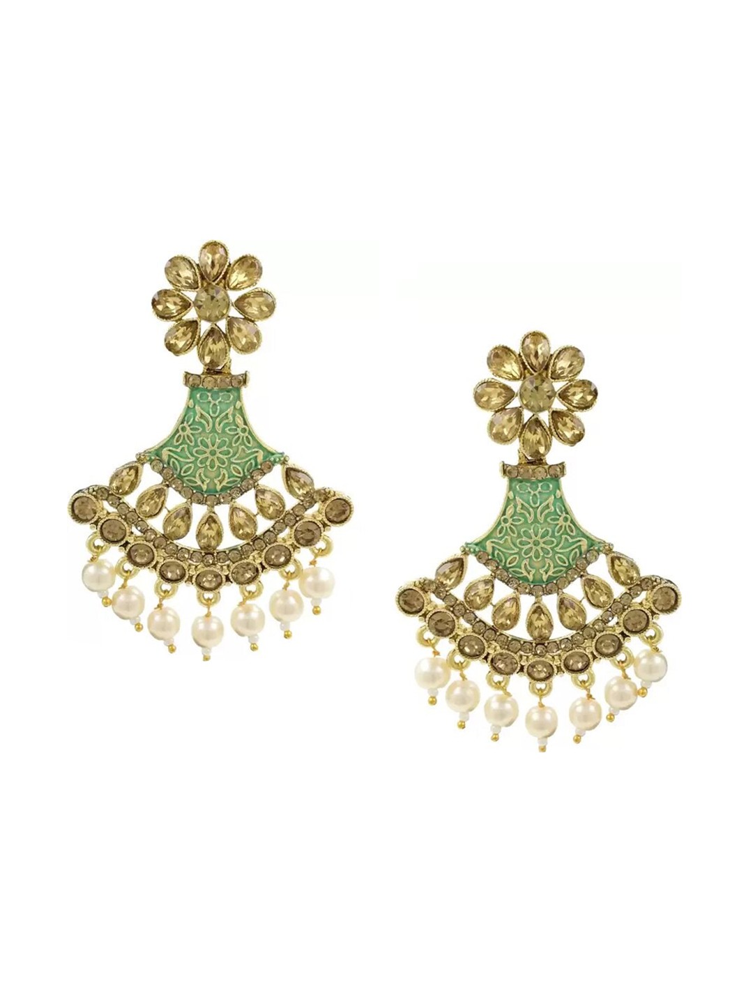 

Saizen Green Contemporary Drop Earrings