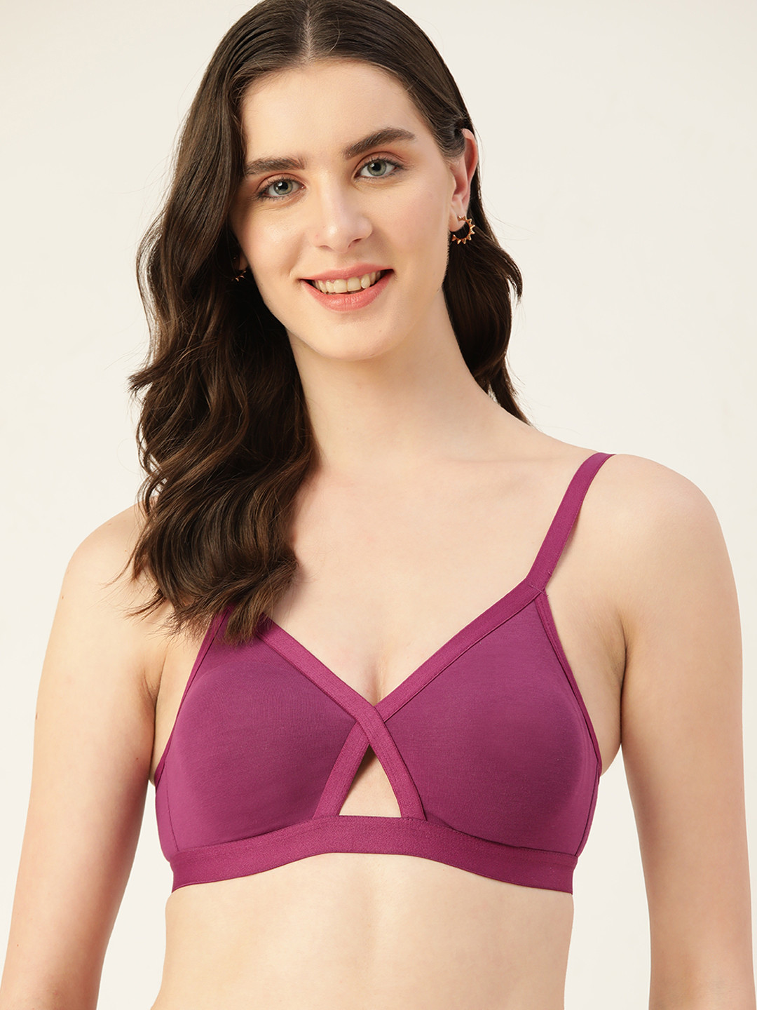 

DressBerry Solid T-Shirt Bra - Non-Padded Non-Wired, Burgundy