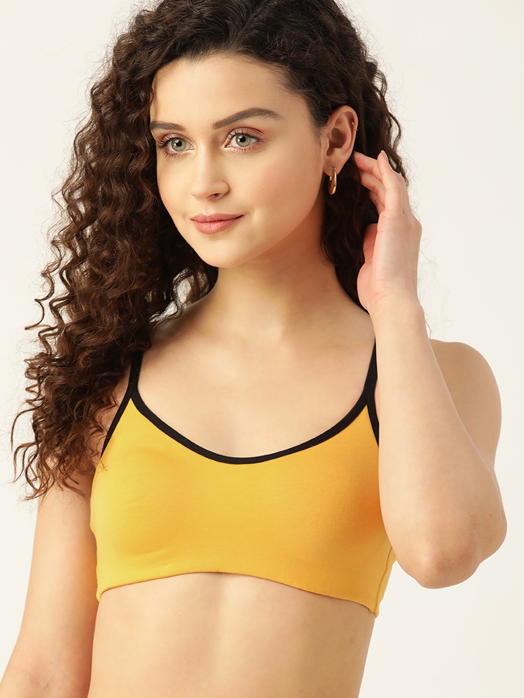 

DressBerry Knitted T-shirt Bra, Mustard
