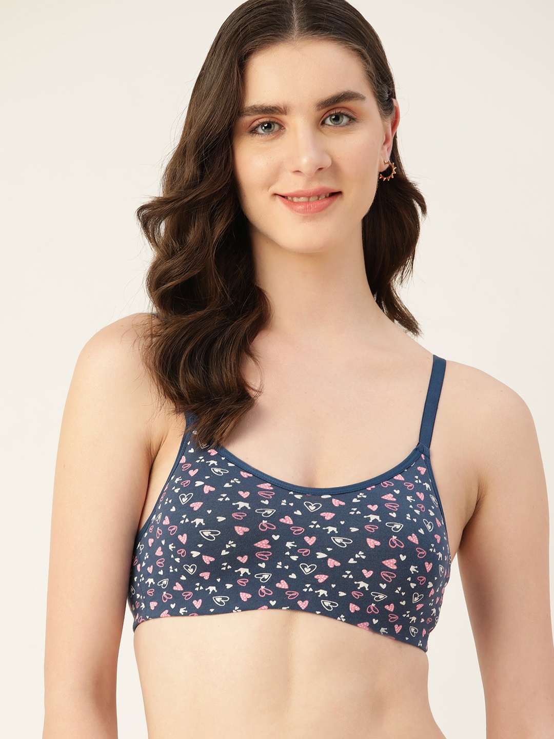 

DressBerry Printed Bra Lightly Padded, Blue