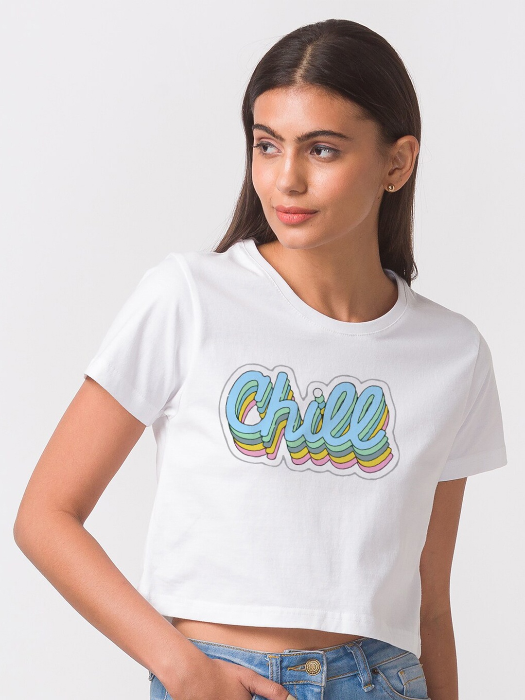 

FashionRack Women White Printed Cotton Antimicrobial T-shirt