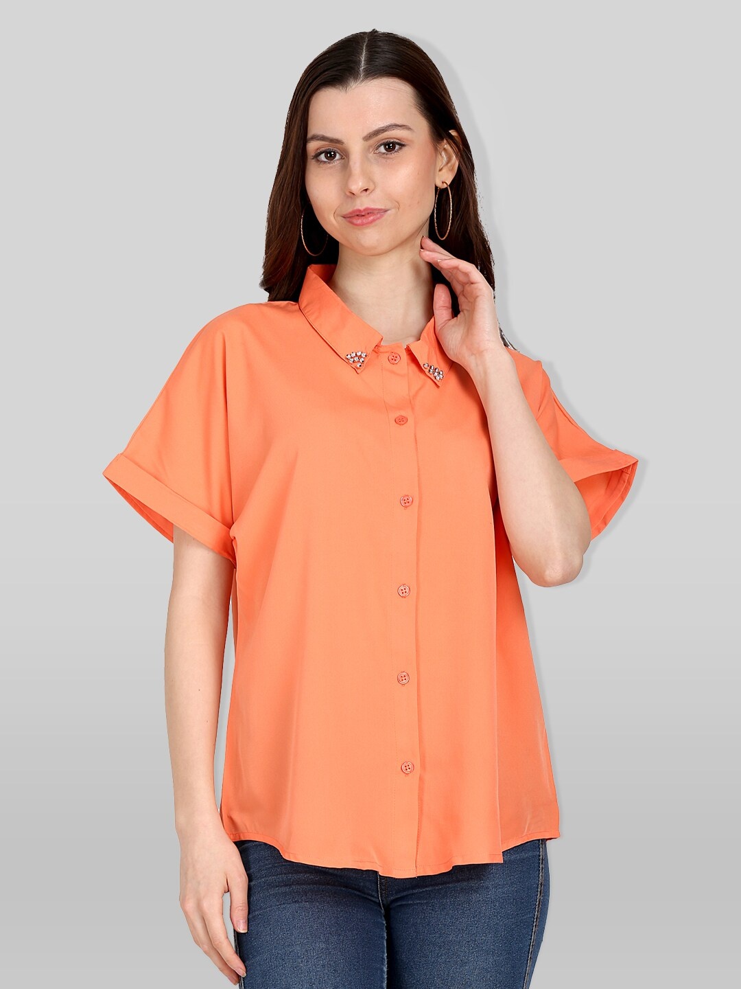 

PRETTY LOVING THING Coral Shirt Style Top