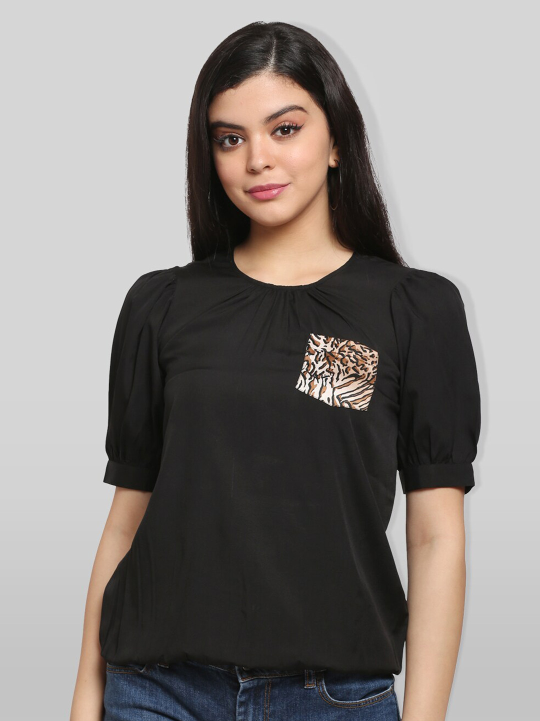 

PRETTY LOVING THING Black Pocket Detail Top