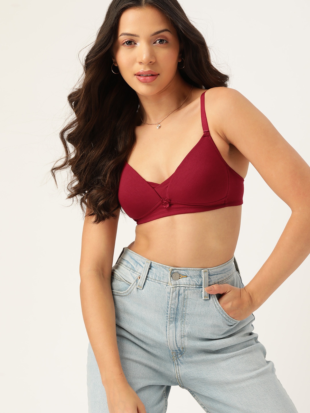 

DressBerry Lightly Padded T-shirt Bra, Maroon