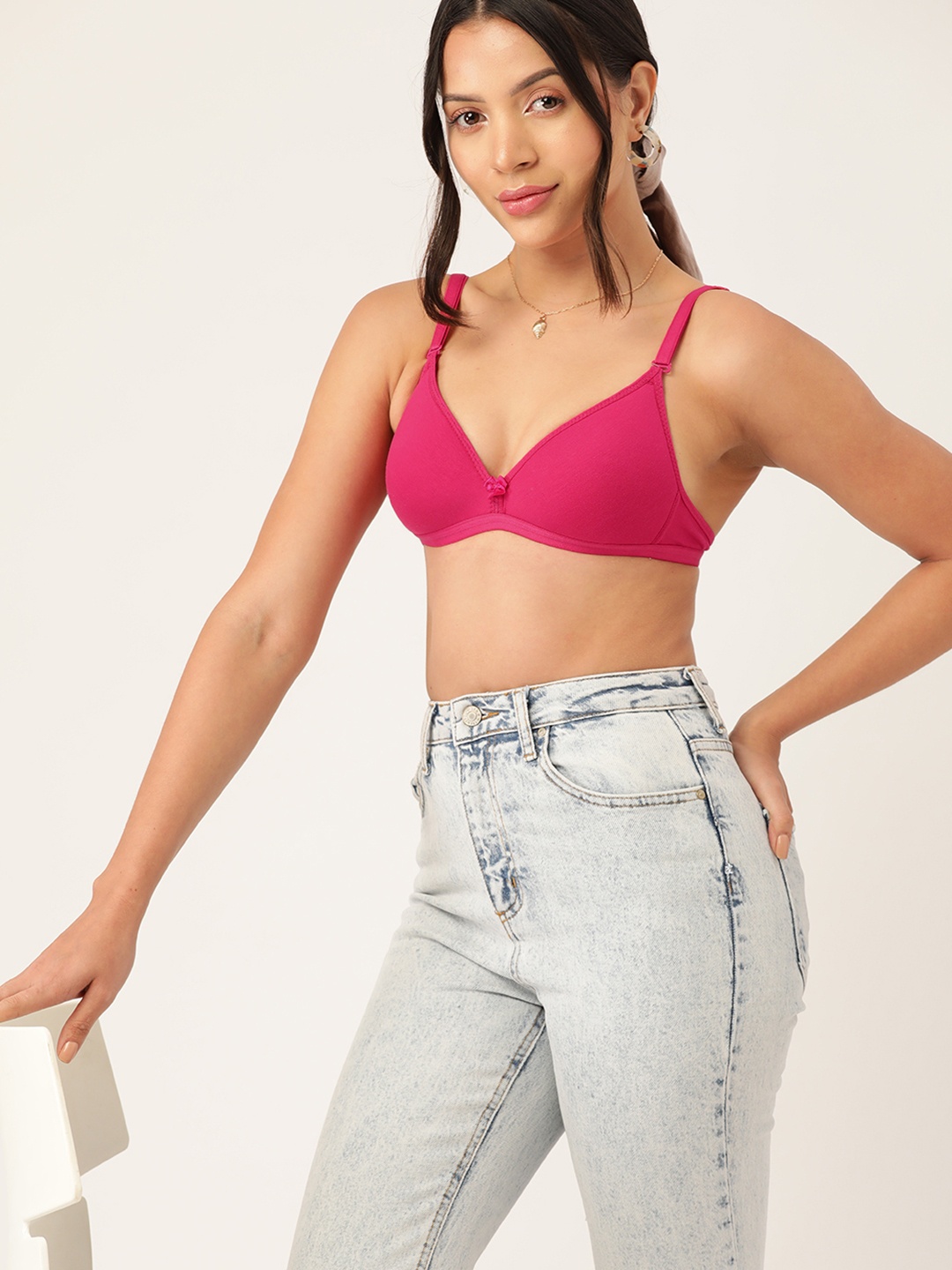 

DressBerry Lightly Padded T-shirt Bra, Fuchsia