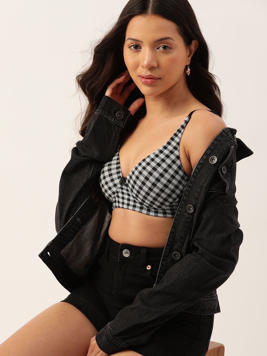 

DressBerry Checked Bra Lightly Padded DB-KIY01A4-KIY01A4, Black