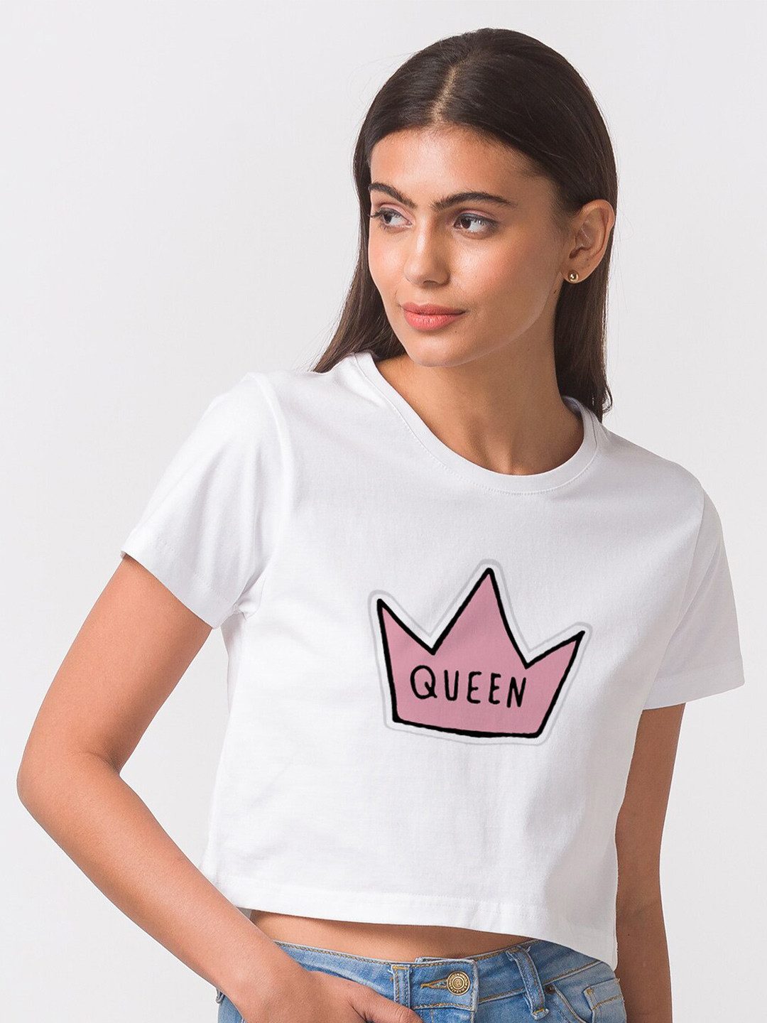

FashionRack Women White Typography Printed Bio Finish Cotton T-shirt