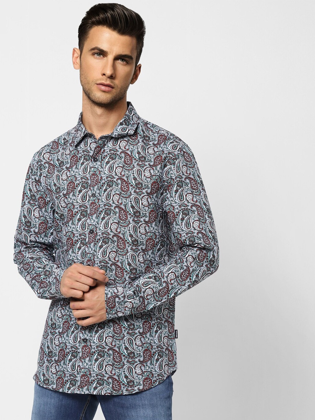 

Jack & Jones Men Ethnic Motifs Printed Casual Shirt, Blue