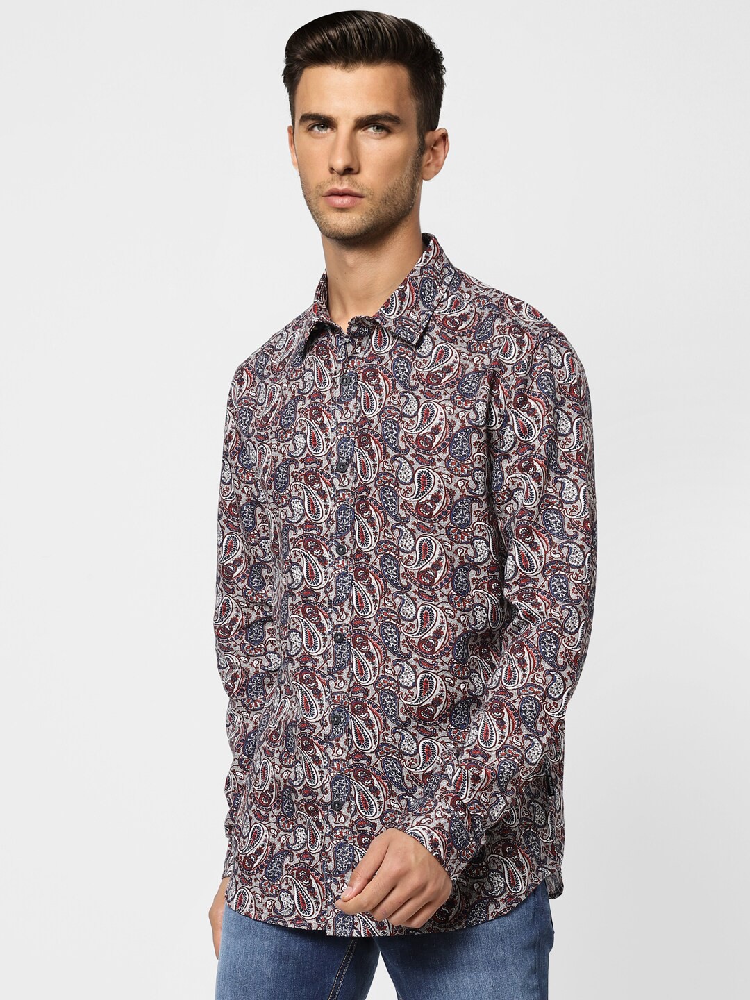 

Jack & Jones Men Ethnic Printed Casual Shirt, Brown