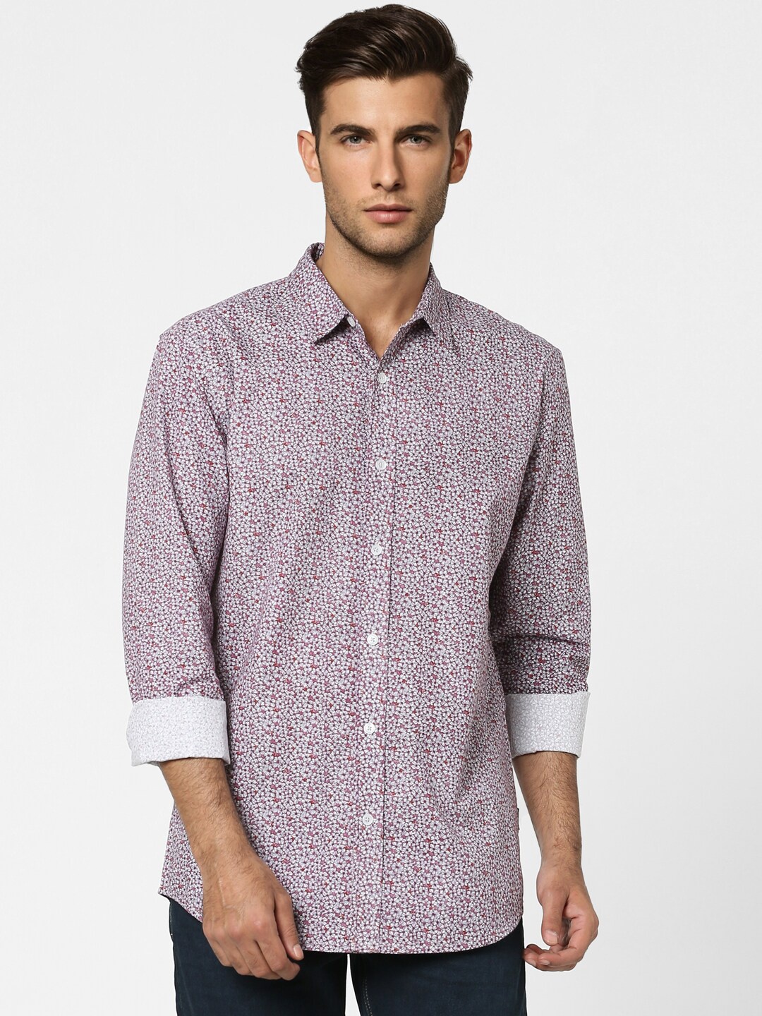 

Jack & Jones Men Slim Fit Floral Printed Casual Shirt, Pink