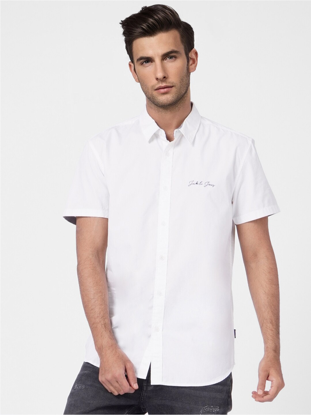 

Jack & Jones Men White Slim Fit Casual Shirt