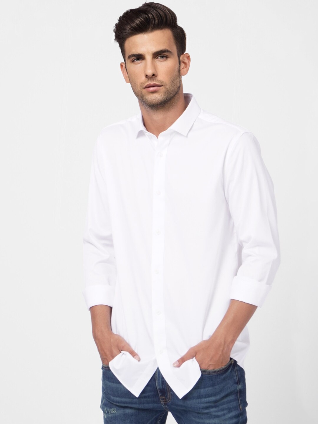 

Jack & Jones Men White Cotton Casual Shirt