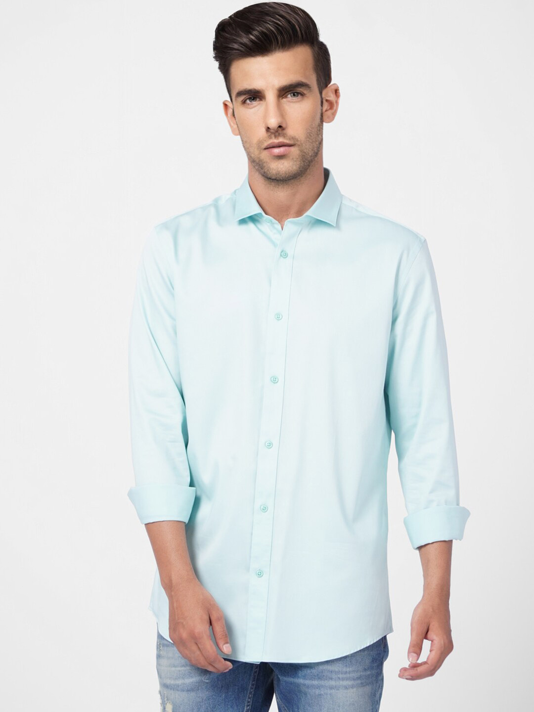 

Jack & Jones Men Blue Cotton Casual Shirt