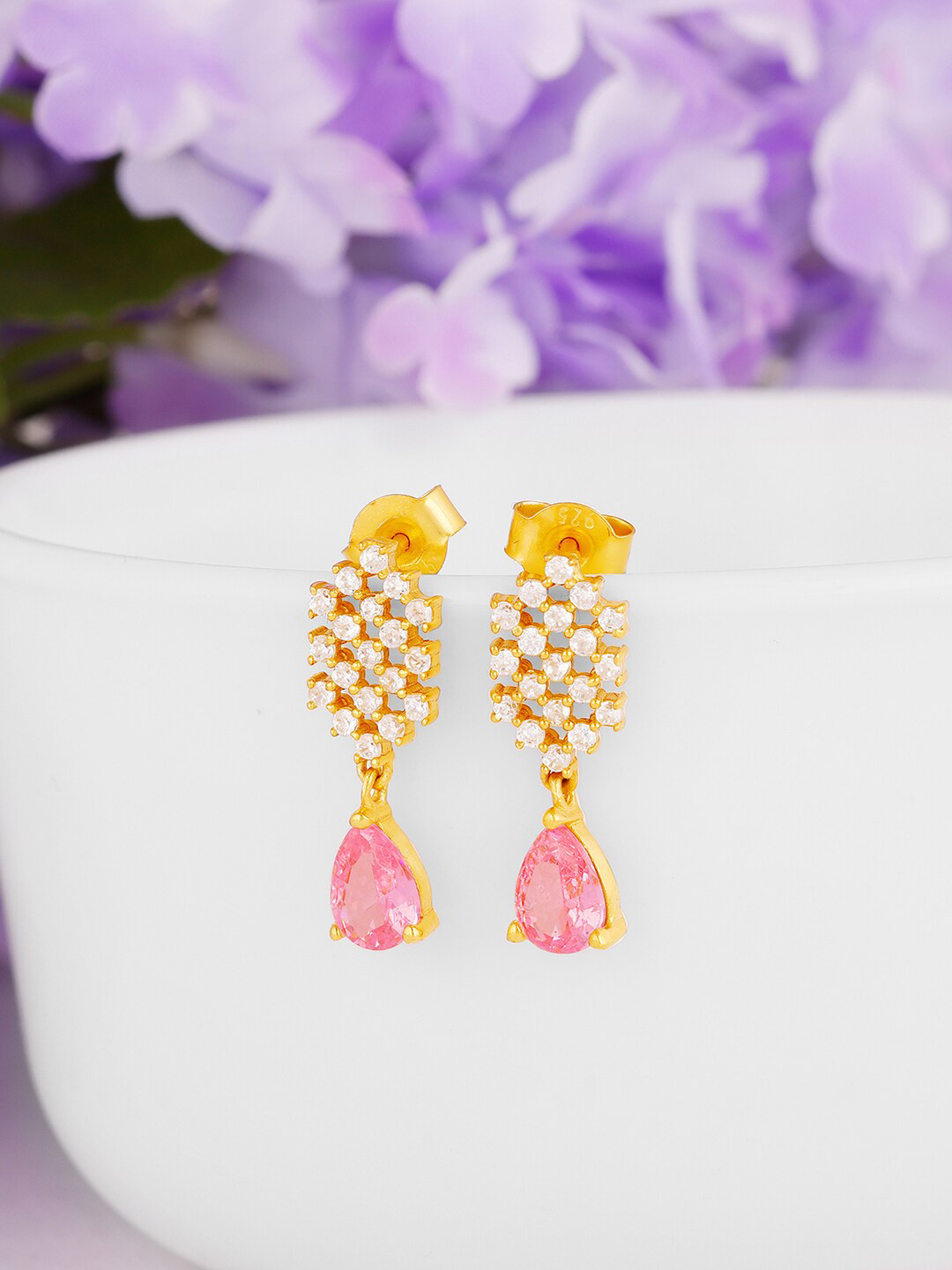 

GIVA Gold-Toned Contemporary Drop Earrings