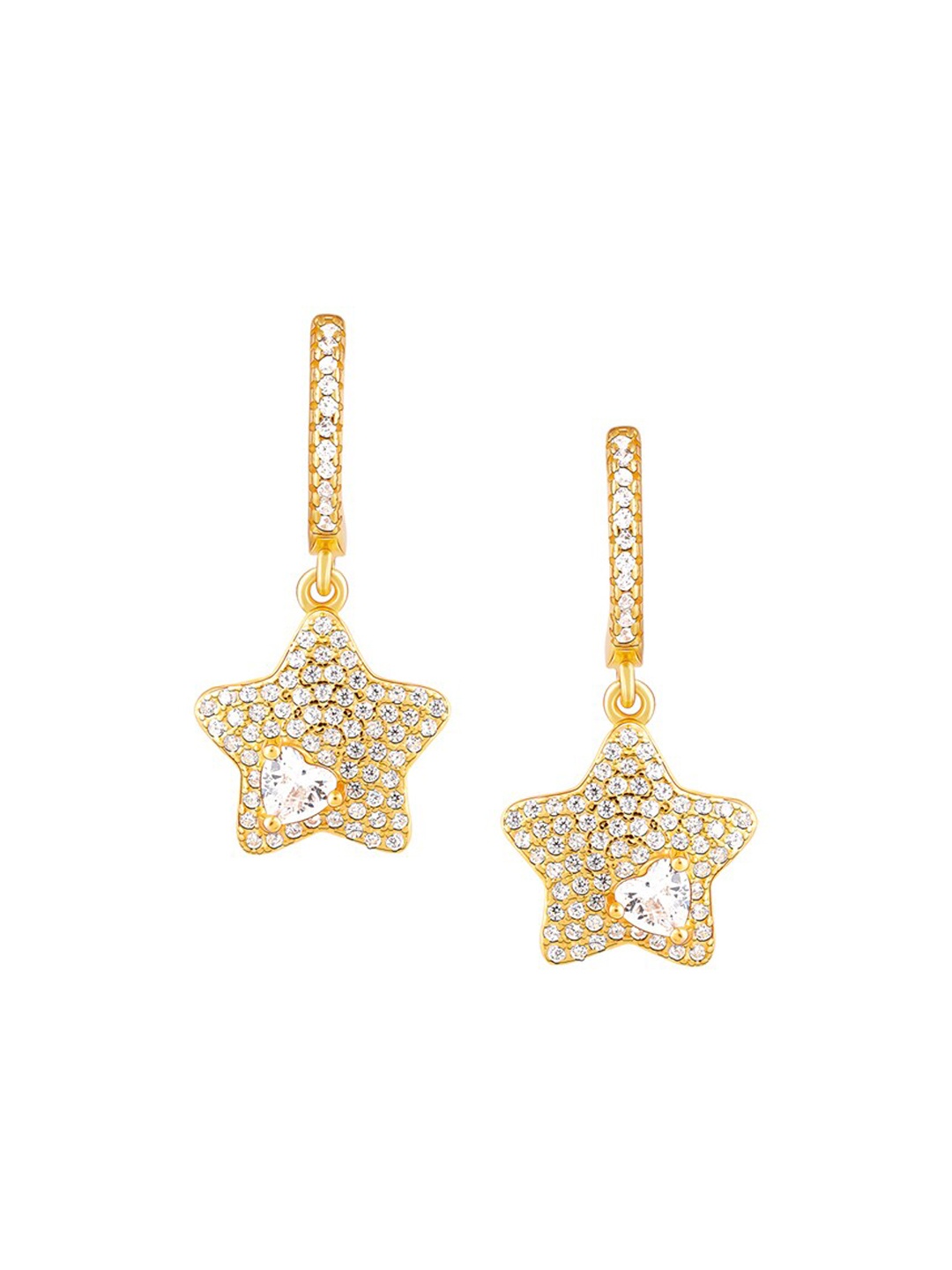 

GIVA Gold-Toned Star Shaped Drop Earrings