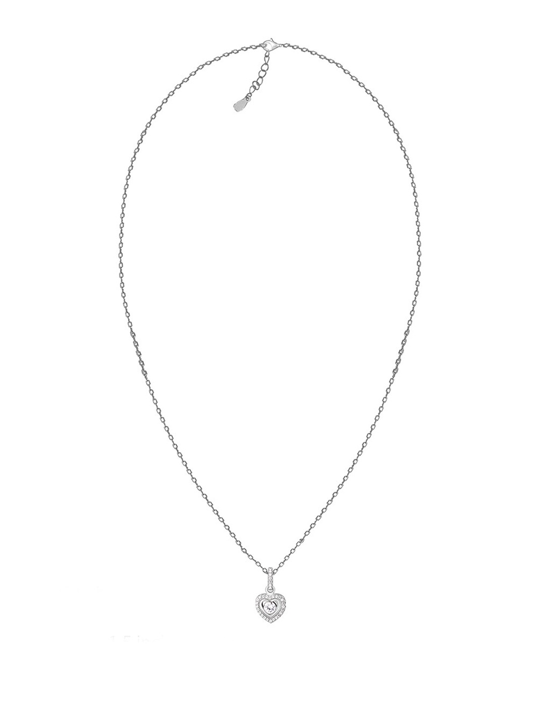 

GIVA White & 925 Sterling Silver Rhodium-Plated CZ-Studded Pendant With Chain