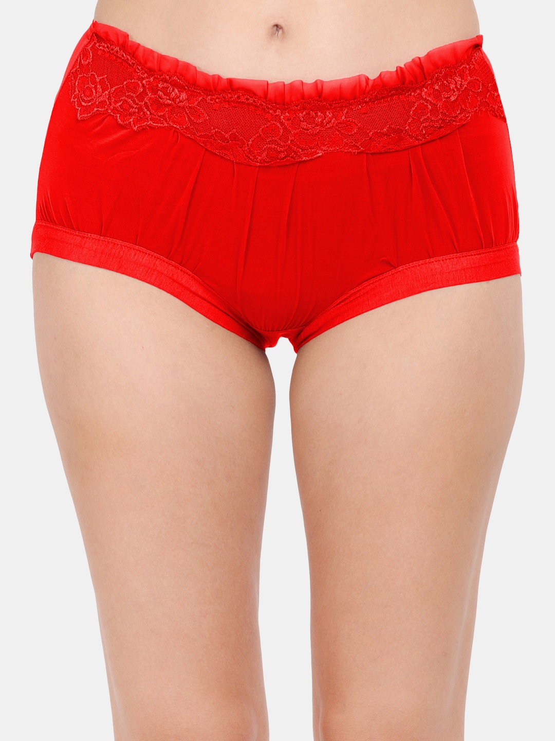 

Amour Secret Women Red Solid Lace Anti Odour Hipster Briefs
