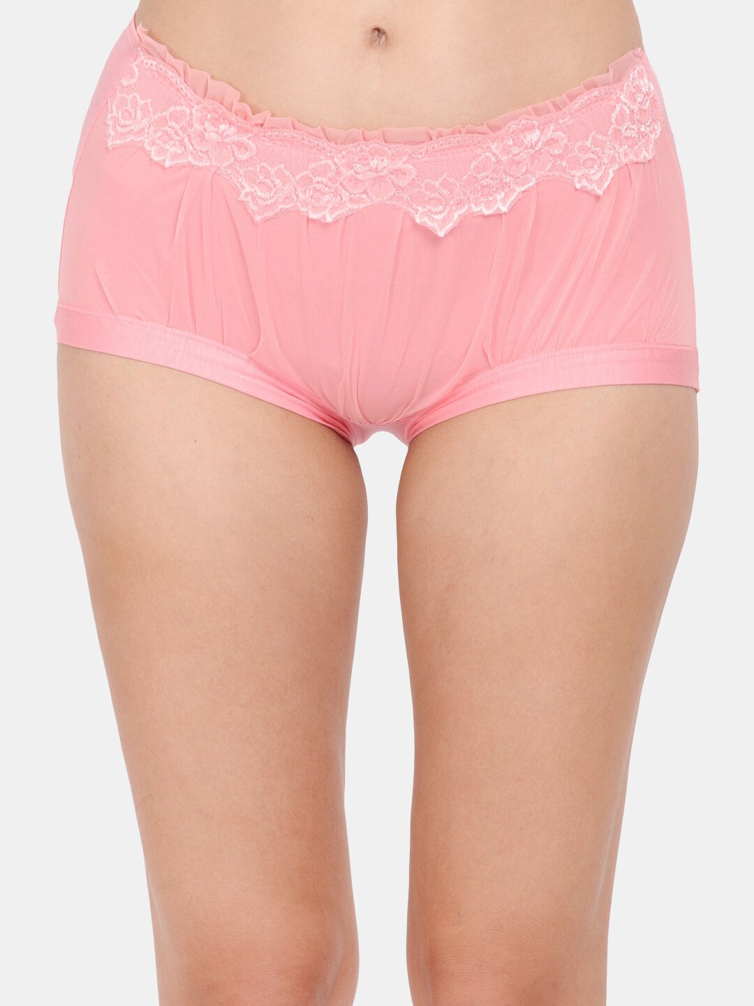 

Amour Secret Women Pink Solid Lace Anti Odour Hipster Briefs