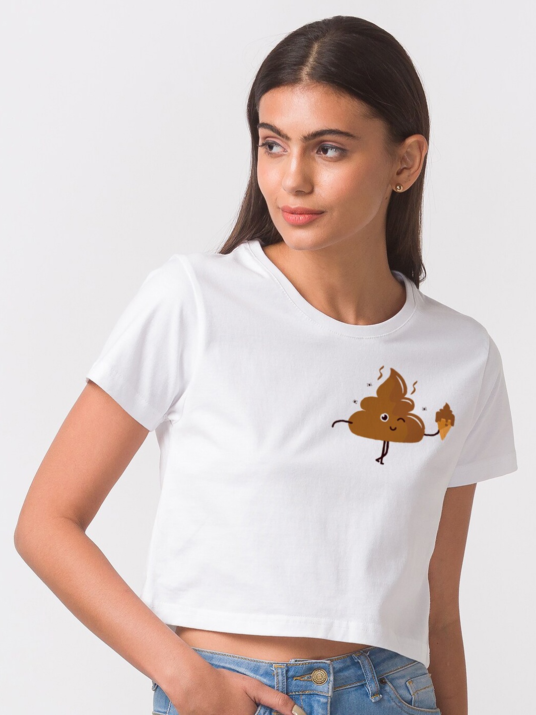 

FashionRack Women White Cotton Bio Finish T-shirt