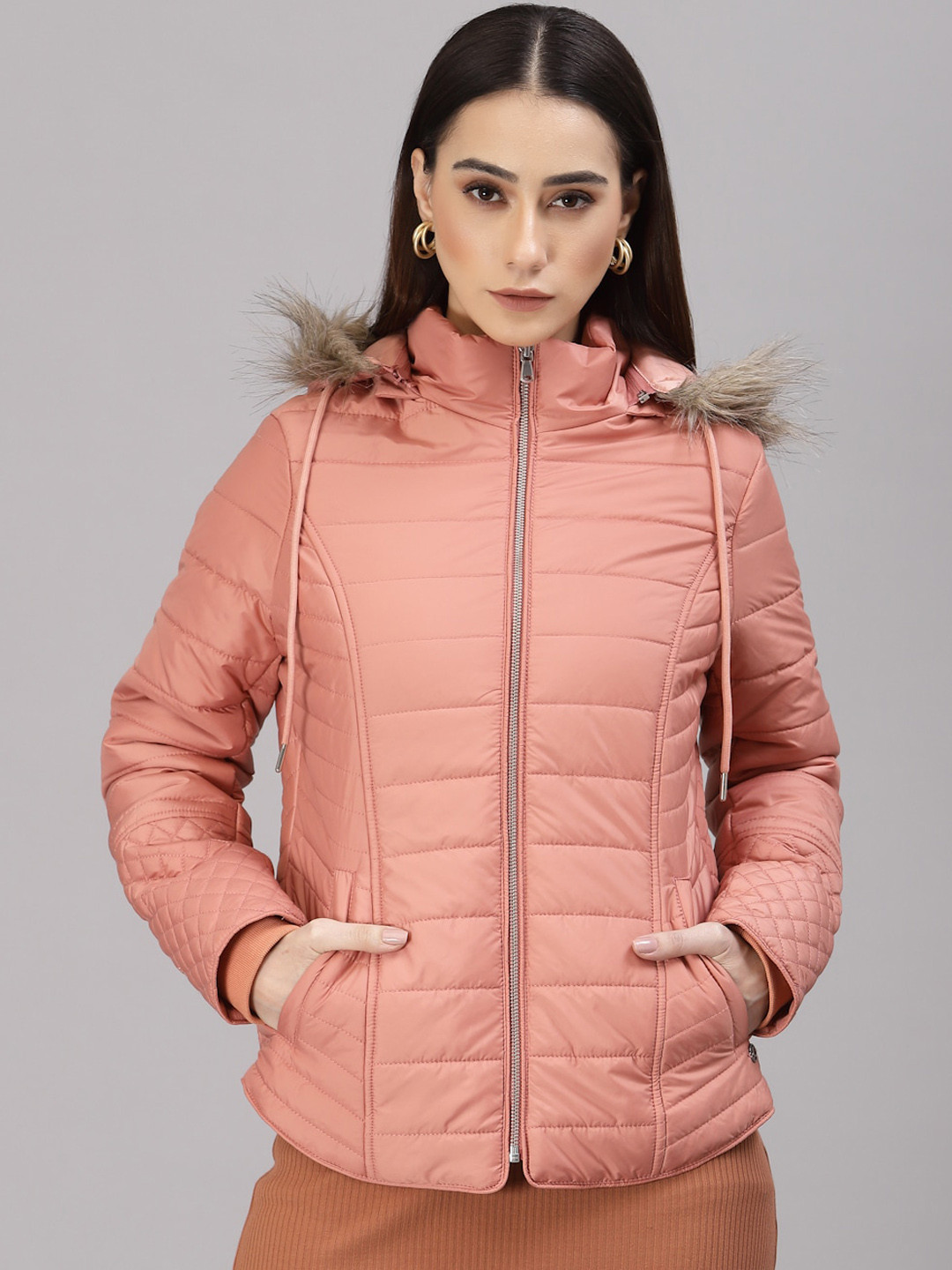 

Gipsy Women Peach Parka Jacket