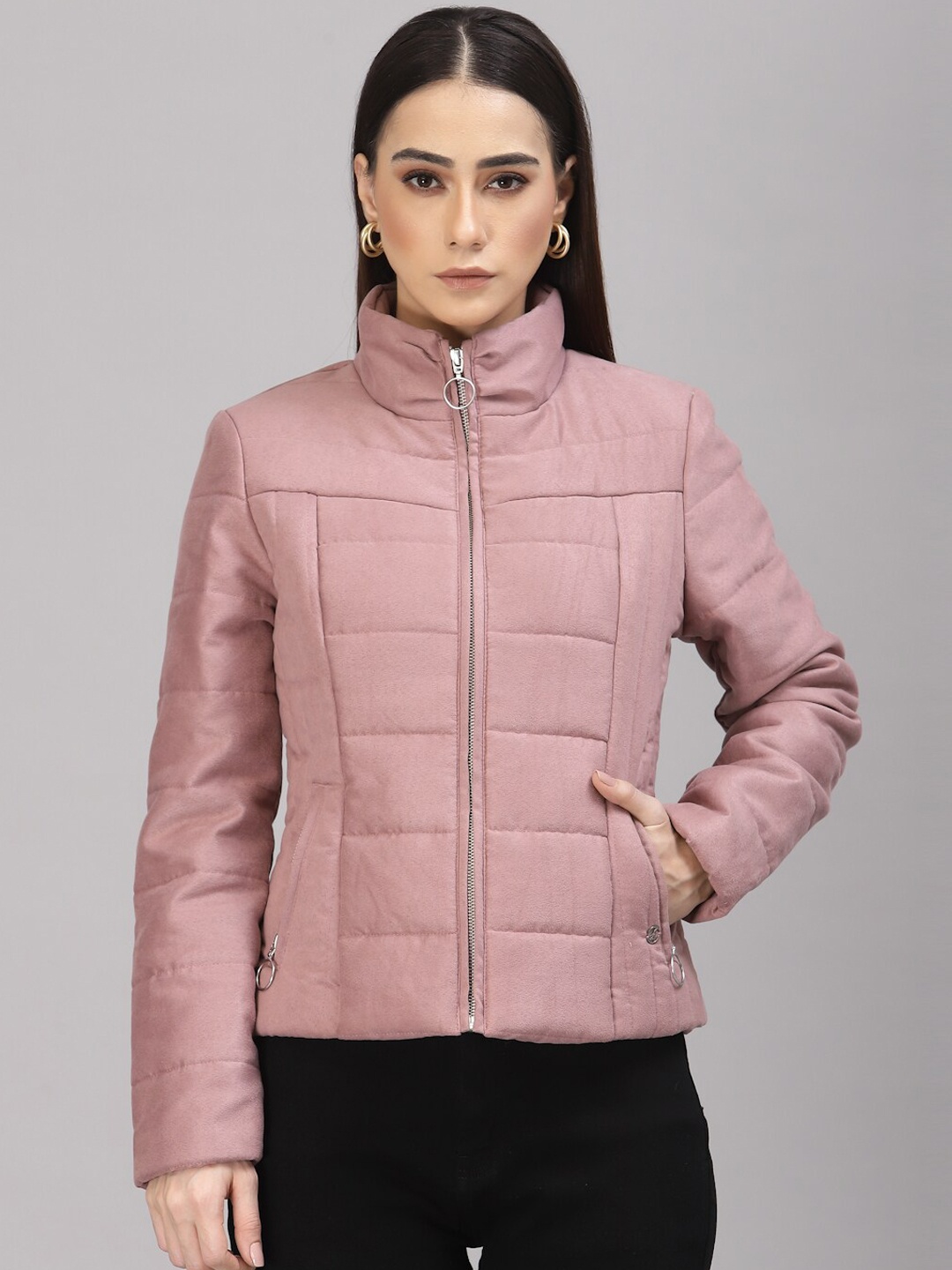 

Gipsy Women Rose Gold Suede Puffer Jacket