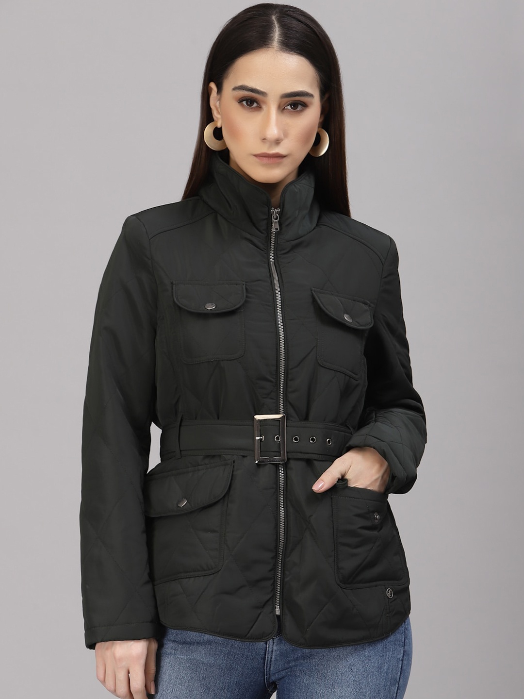 

Gipsy Women Green Padded Jacket