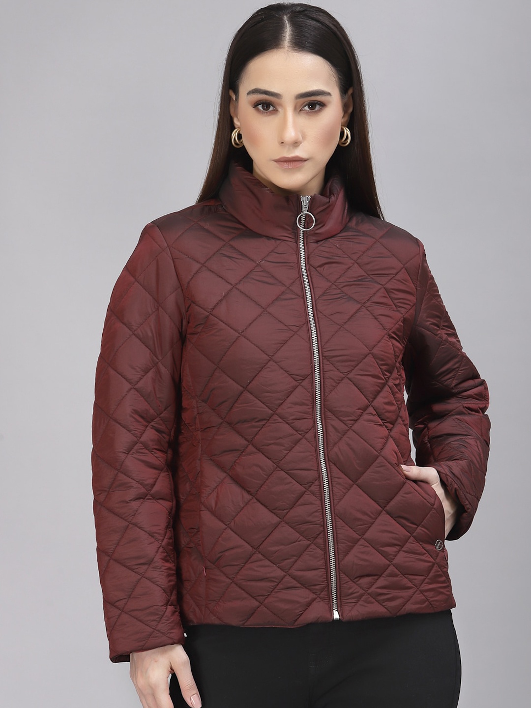 

Gipsy Women Burgundy Quilted Jacket