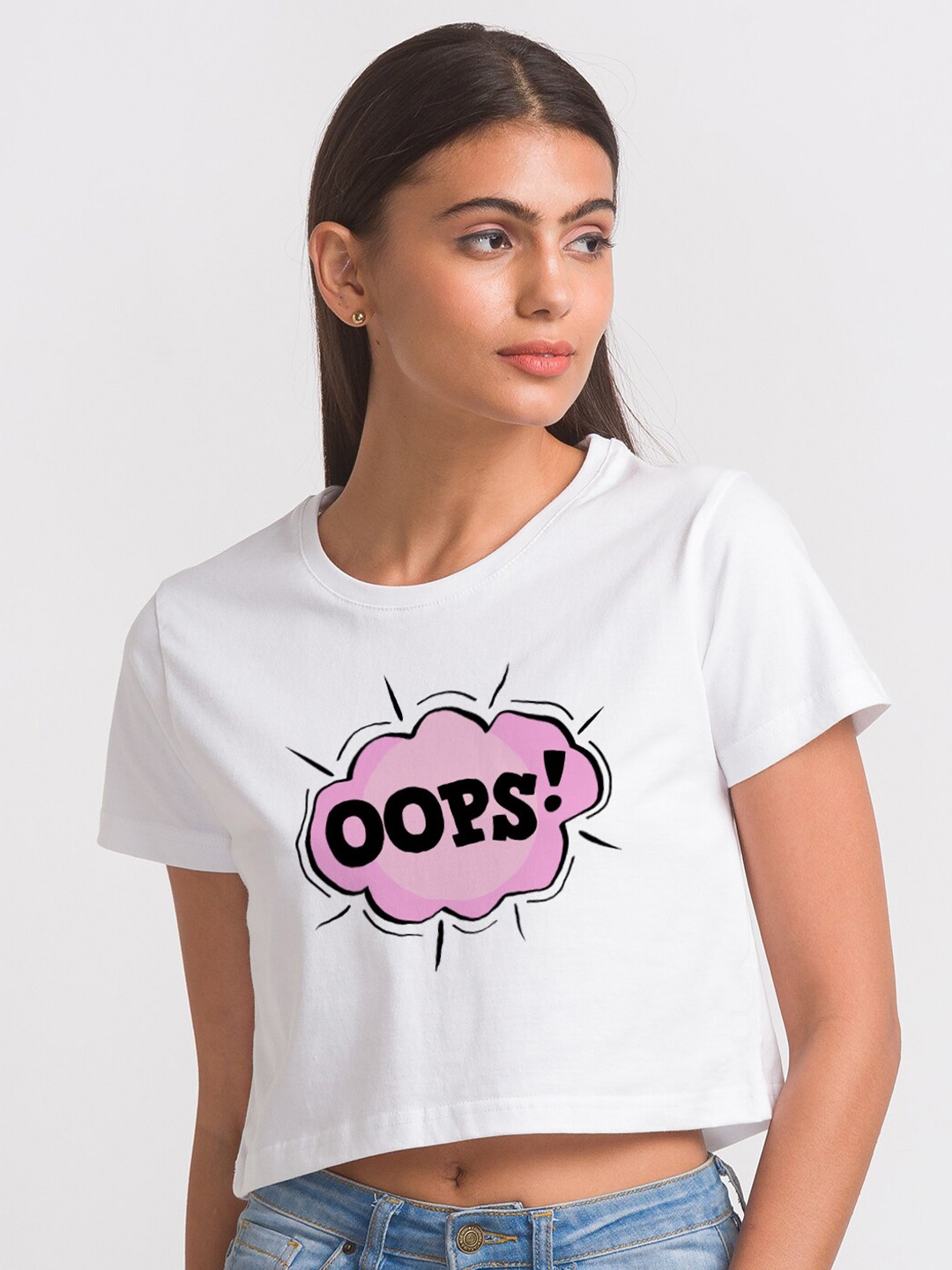

FashionRack Women White Typography Printed Cotton T-shirt