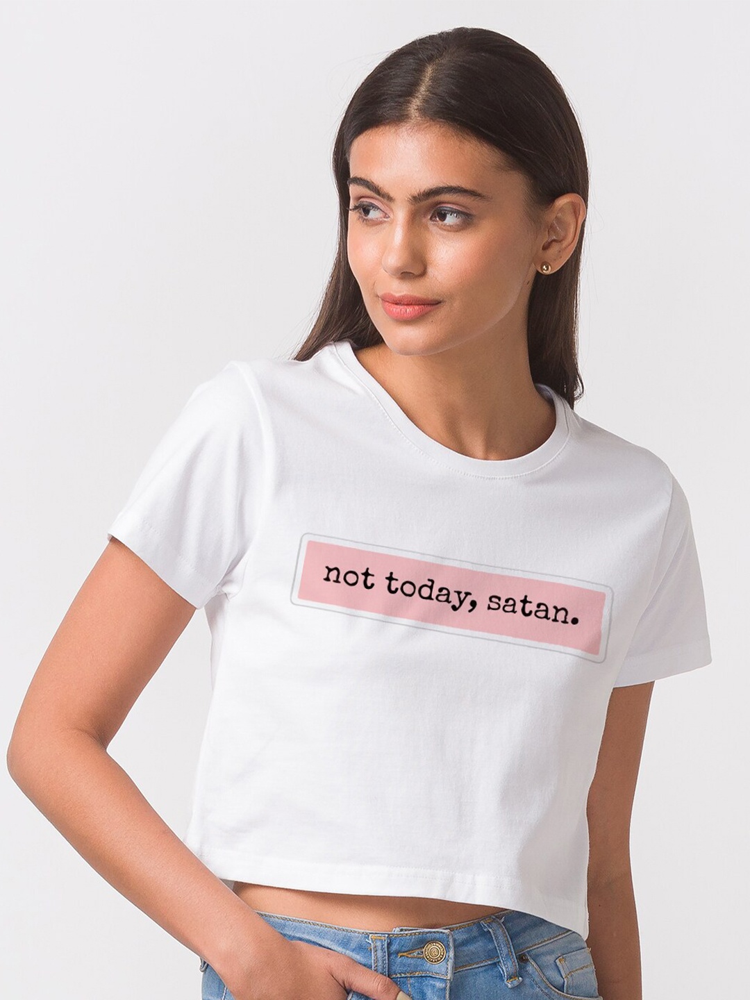 

FashionRack Women White Typography Printed Antimicrobial Cotton T-shirt