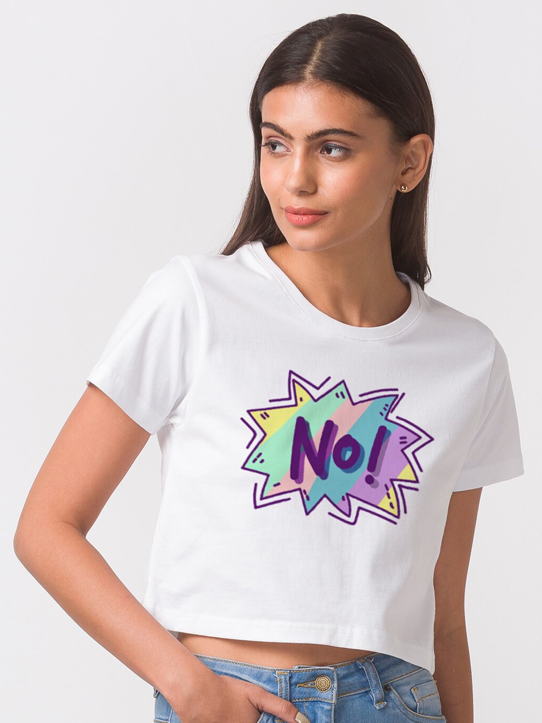

FashionRack Women White Printed Cotton Bio Finish T-shirt