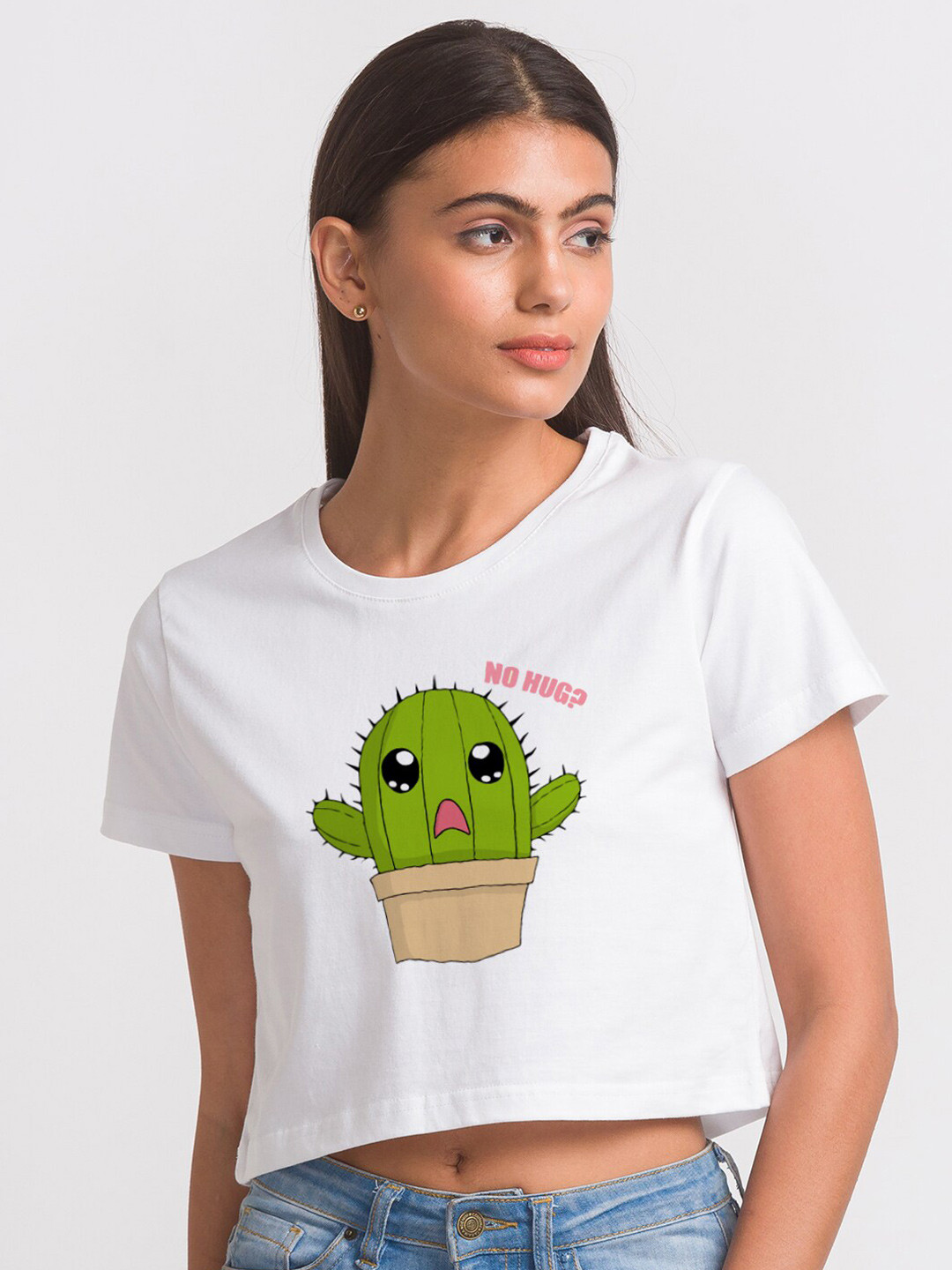 

FashionRack Women White Printed Cotton Antimicrobial T-shirt