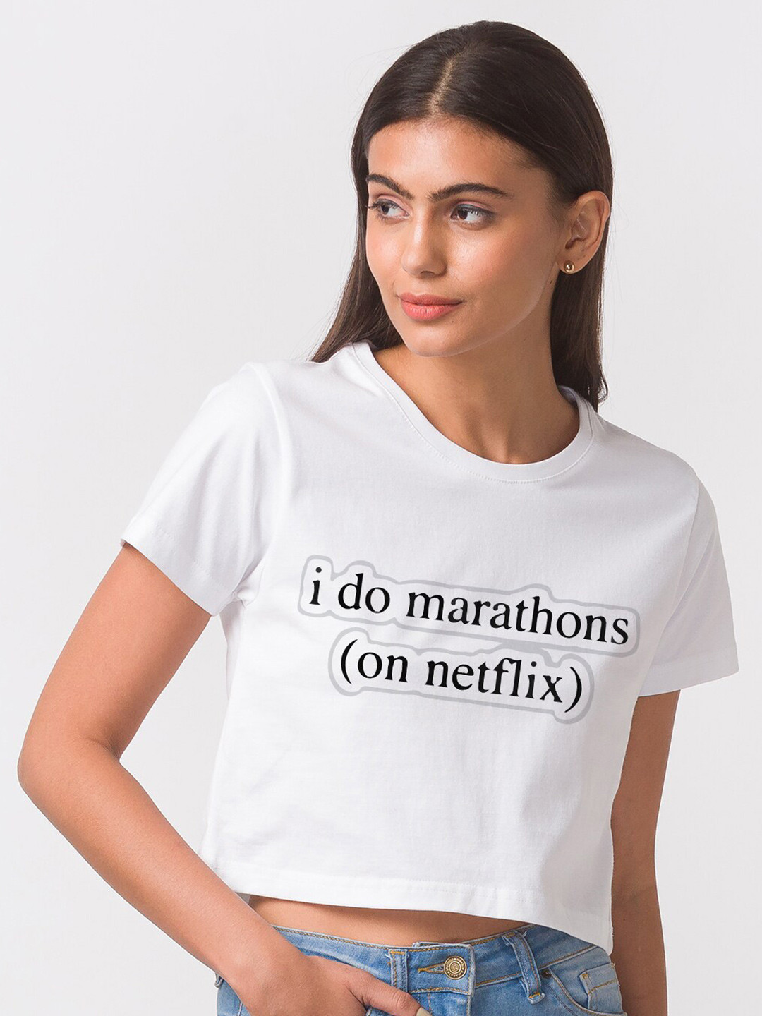 

FashionRack Women White Typography Printed Bio Finish Cotton T-shirt
