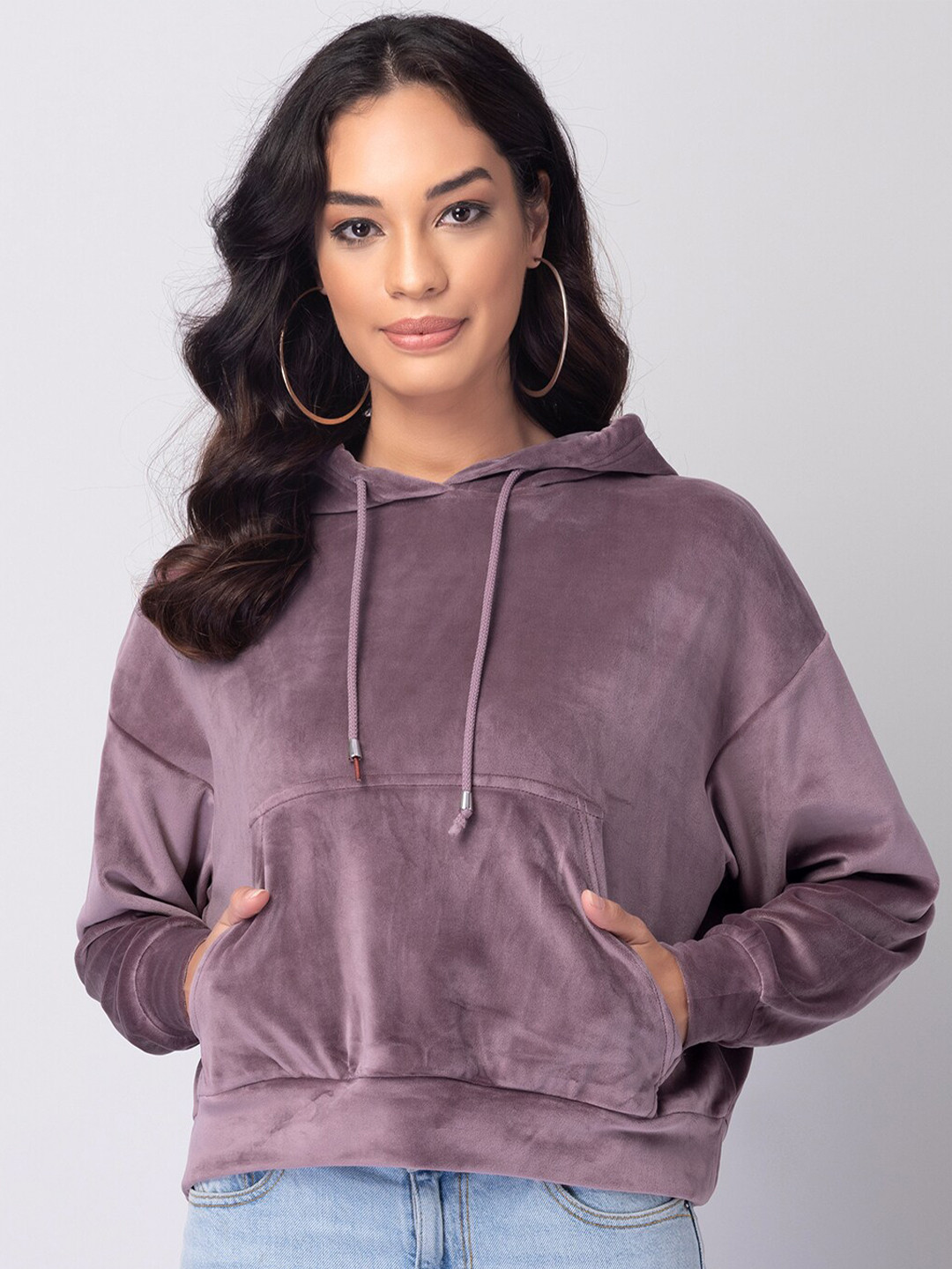 

FabAlley Women Purple Hooded Sweatshirt