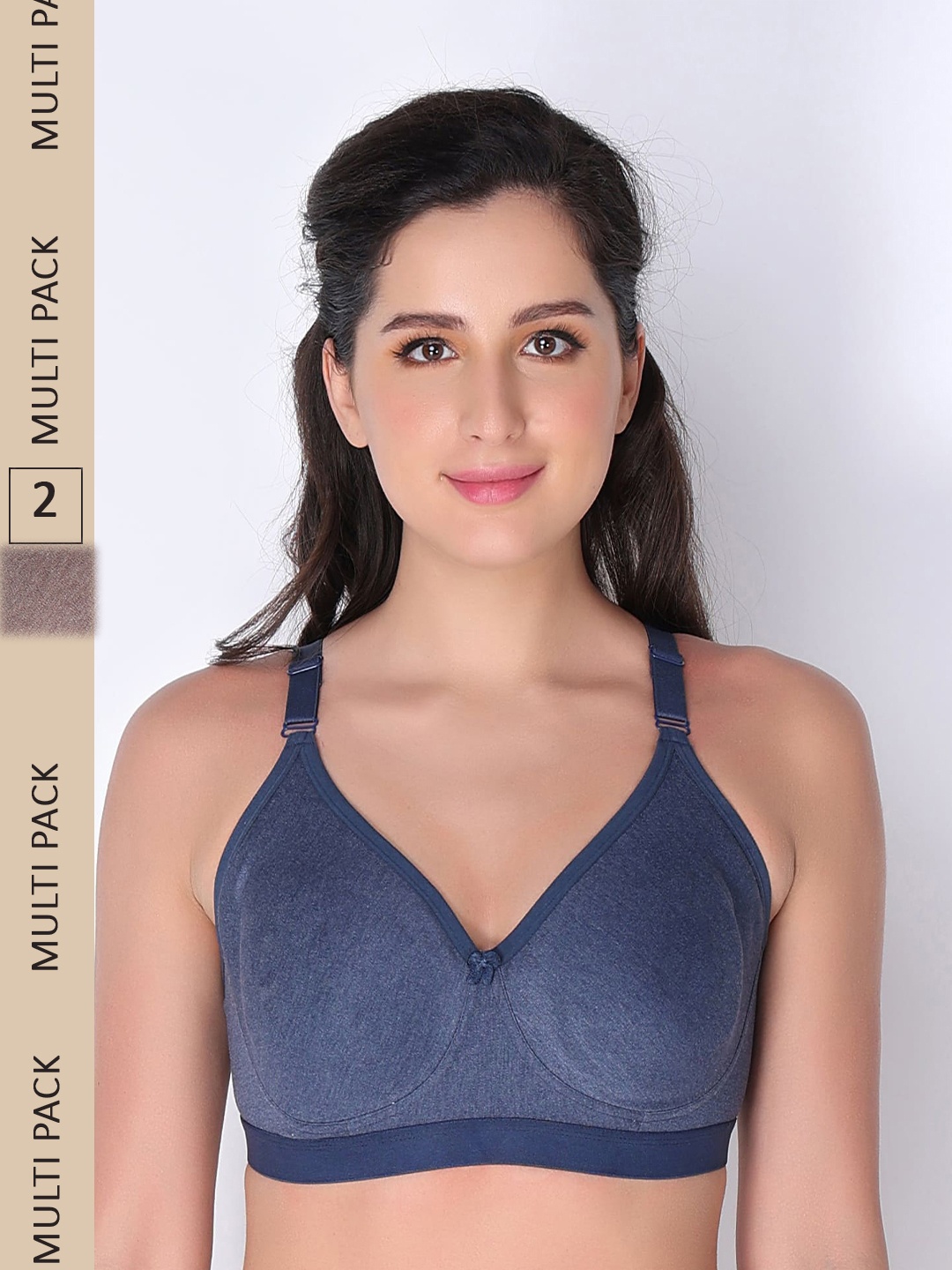 

Innocence Navy Blue & Grey Bra