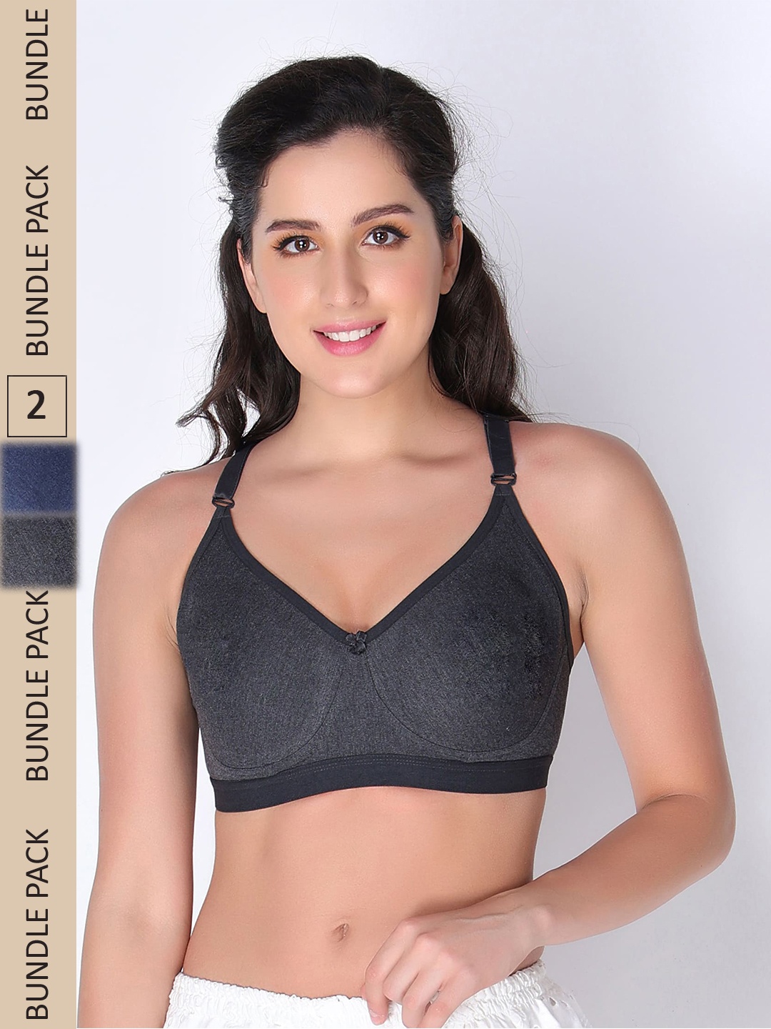 

Innocence Navy Blue & Grey Bra