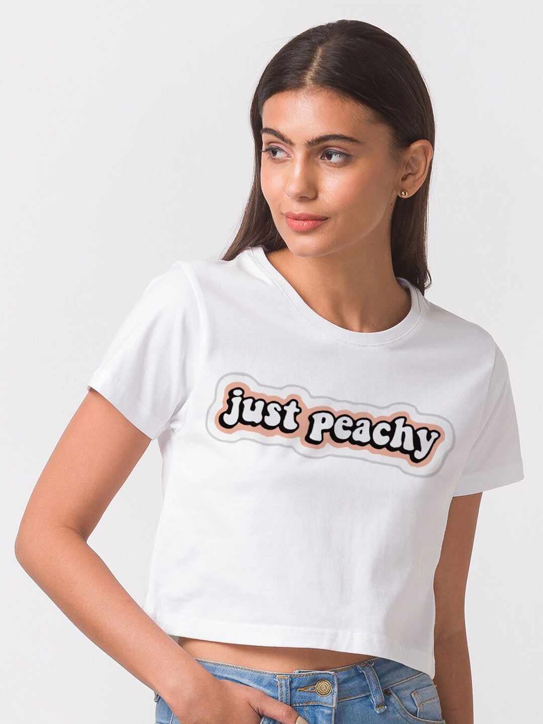 

FashionRack Women White Typography Cotton Bio Finish T-shirt
