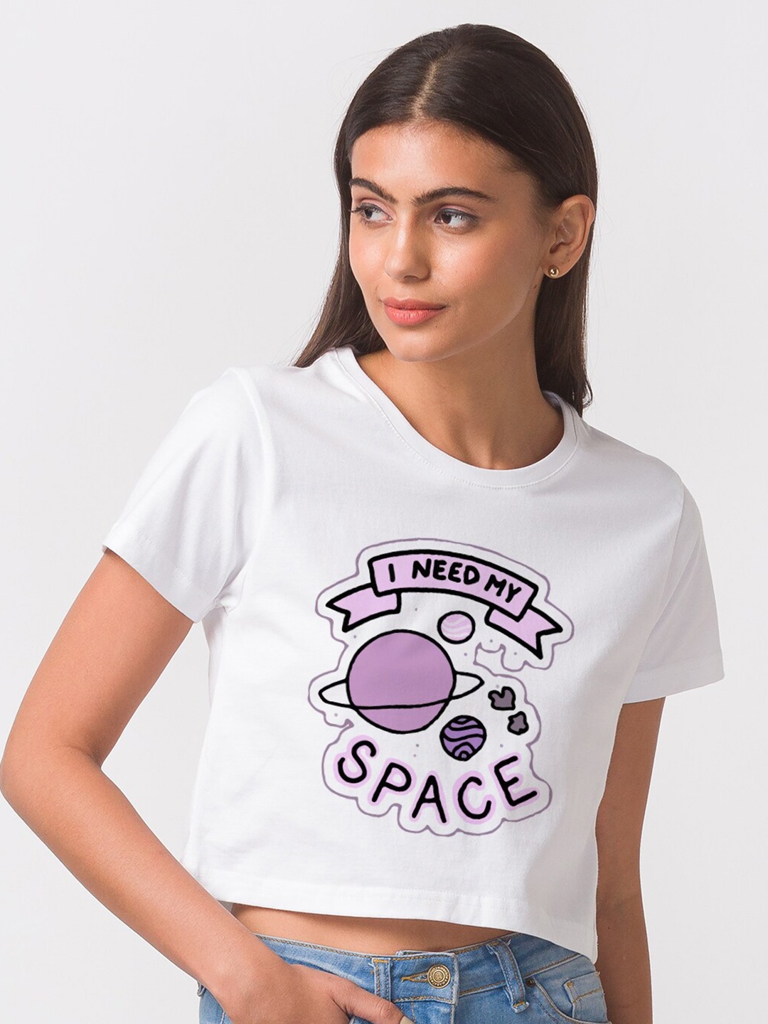 

FashionRack Women White Typography Printed Bio Finish Cotton T-shirt