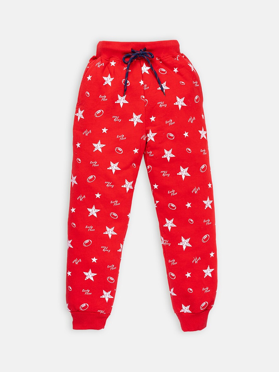 

AMUL Kandyfloss Kids Red Printed Pure Cotton Joggers