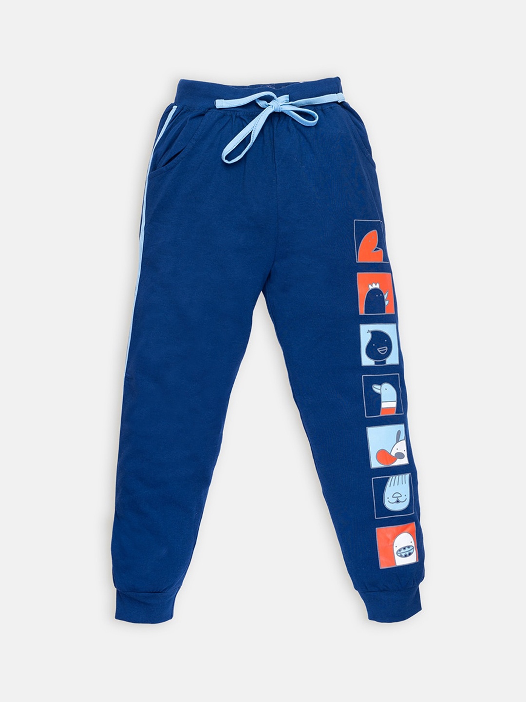 

AMUL Kandyfloss Boys Navy Blue Printed Cotton Joggers