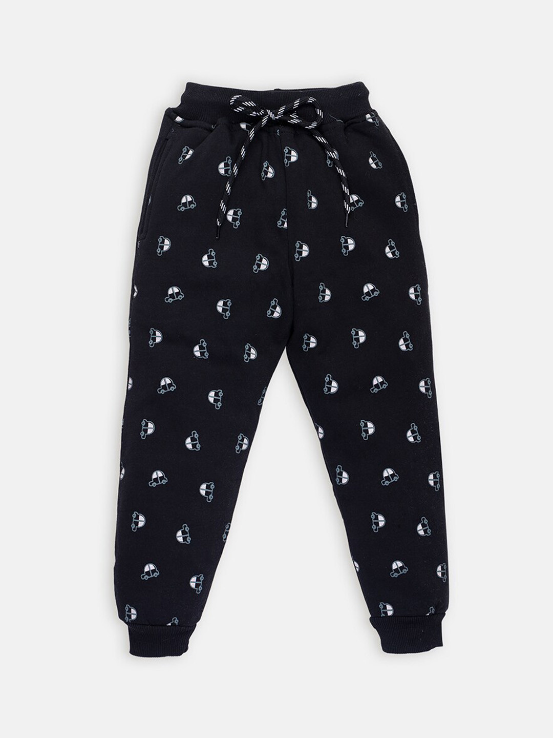 

AMUL Kandyfloss Kids Black Printed Pure Cotton Joggers