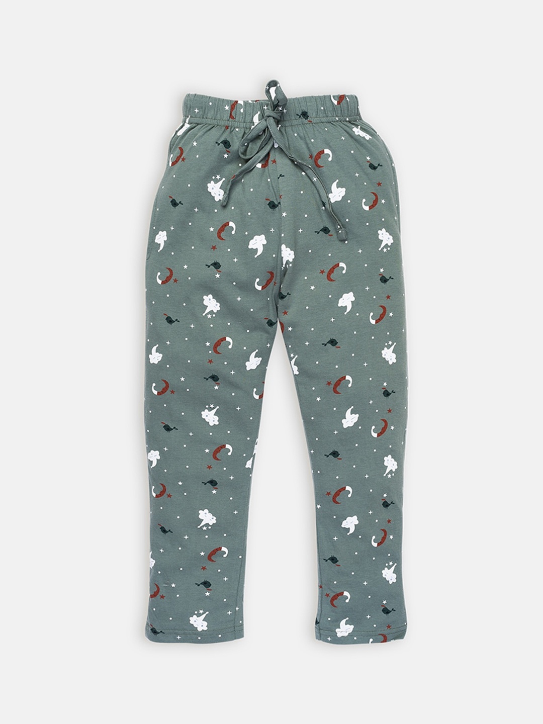 

AMUL Kandyfloss Girls Sea Green Printed Pure Cotton Track Pants