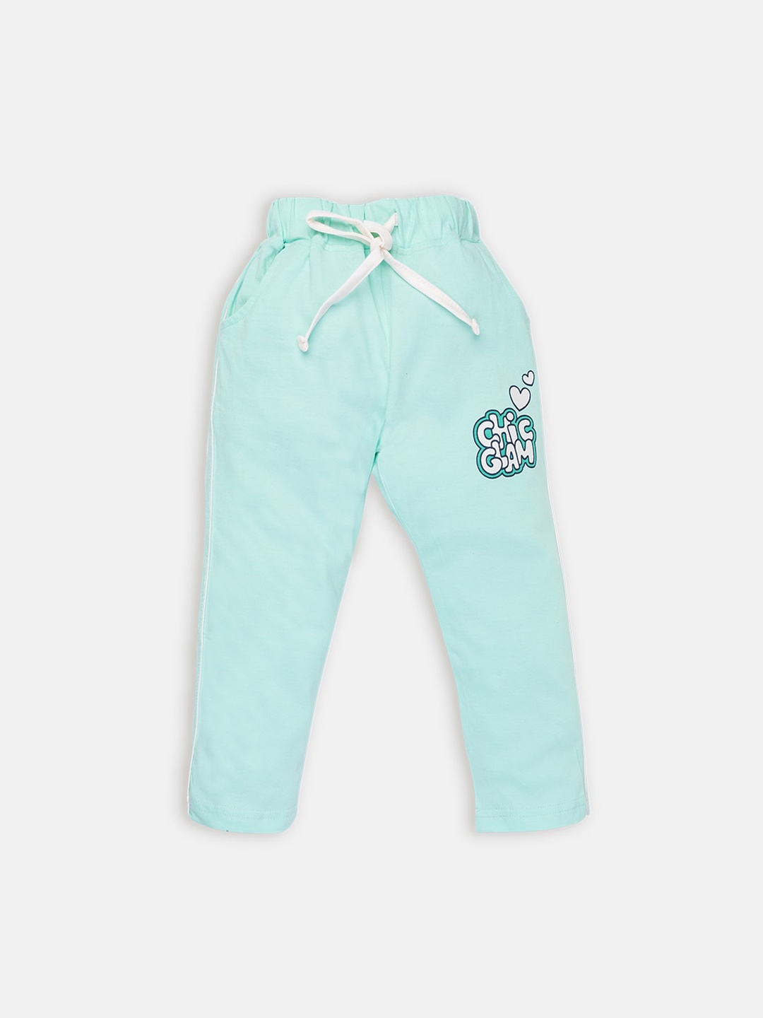 

AMUL Kandyfloss Girls Sea Green Solid Pure Cotton Track Pants